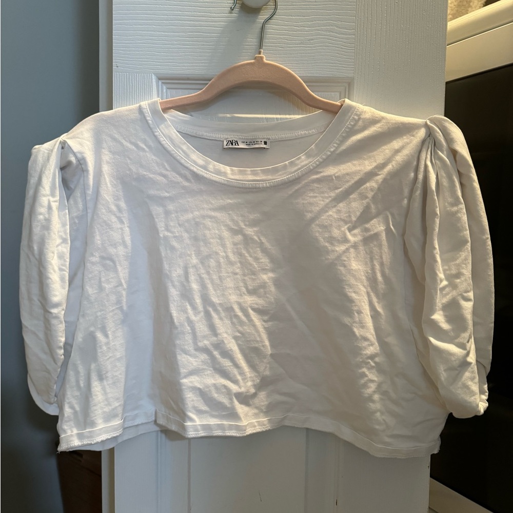 White Zara crop top